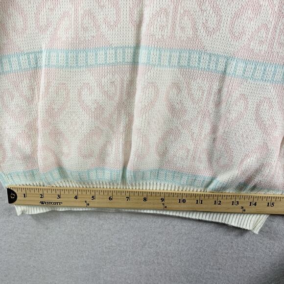Vintage 90s Womens Sweater Sz M Cottage Pastel Soft Girl Grandma Indie USA Made - Picture 4 of 10
